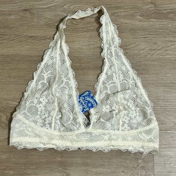 Free People | NWT ivory  Halter Lace Bralette - Picture 3 of 4